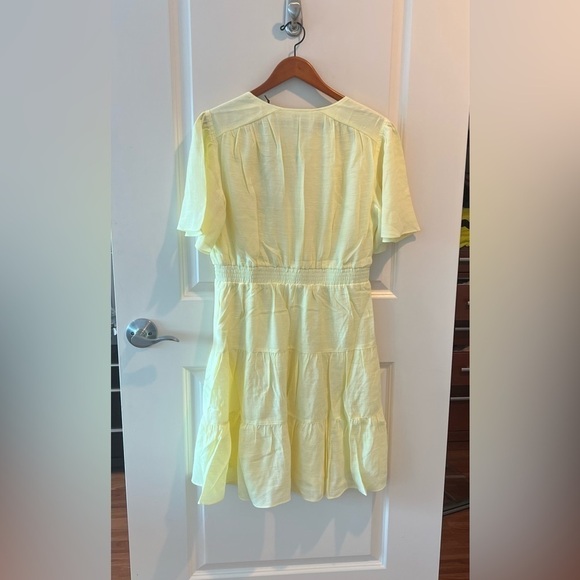 NWT Scotch & Soda Yellow Midi Length Paneled Dress Gathering Details - Picture 10 of 16